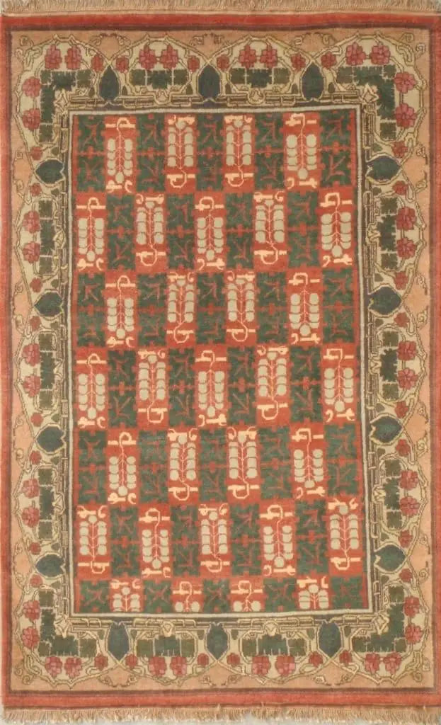 Persian Hand Tufted Wool Carpet 10 | Isfahan Design | Natural Wool Anti-Skid Latex Backing