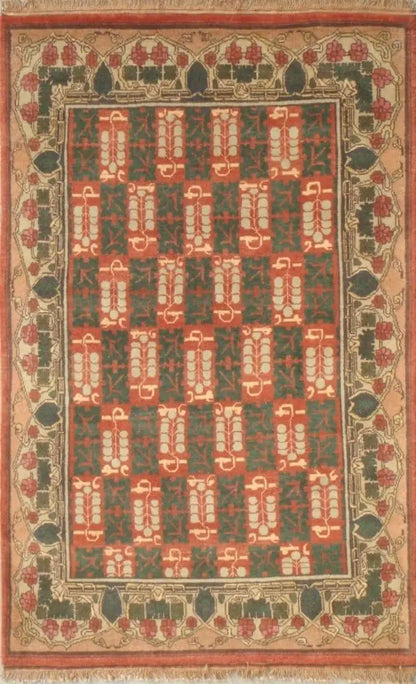 Persian Hand Tufted Wool Carpet 10 | Isfahan Design | Natural Wool Anti-Skid Latex Backing