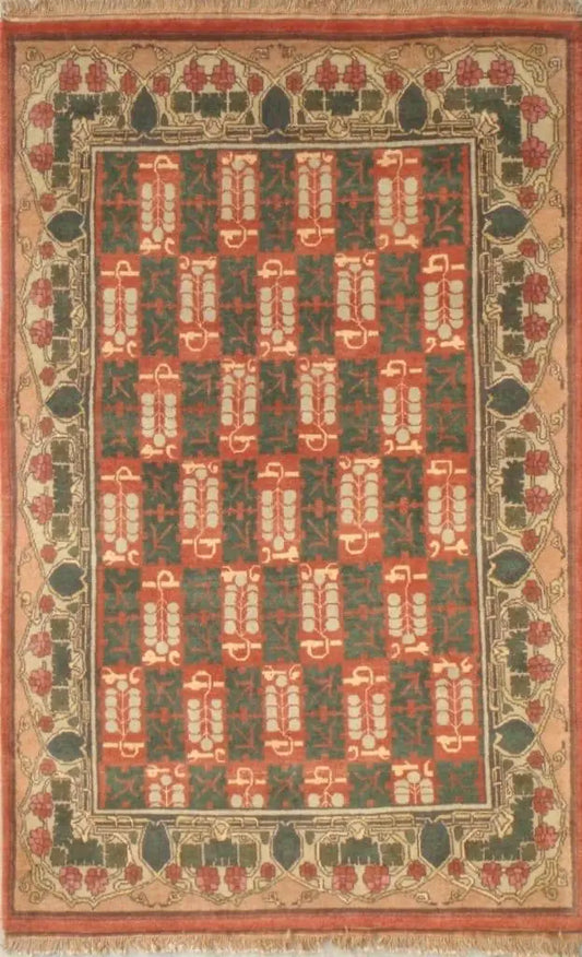 Persian Hand Tufted Wool Carpet 10 | Isfahan Design | Natural Wool Anti-Skid Latex Backing