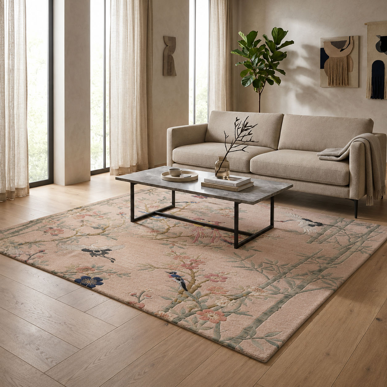 Hand Tufted Mandala Round Medallion Wool Carpet - View 5