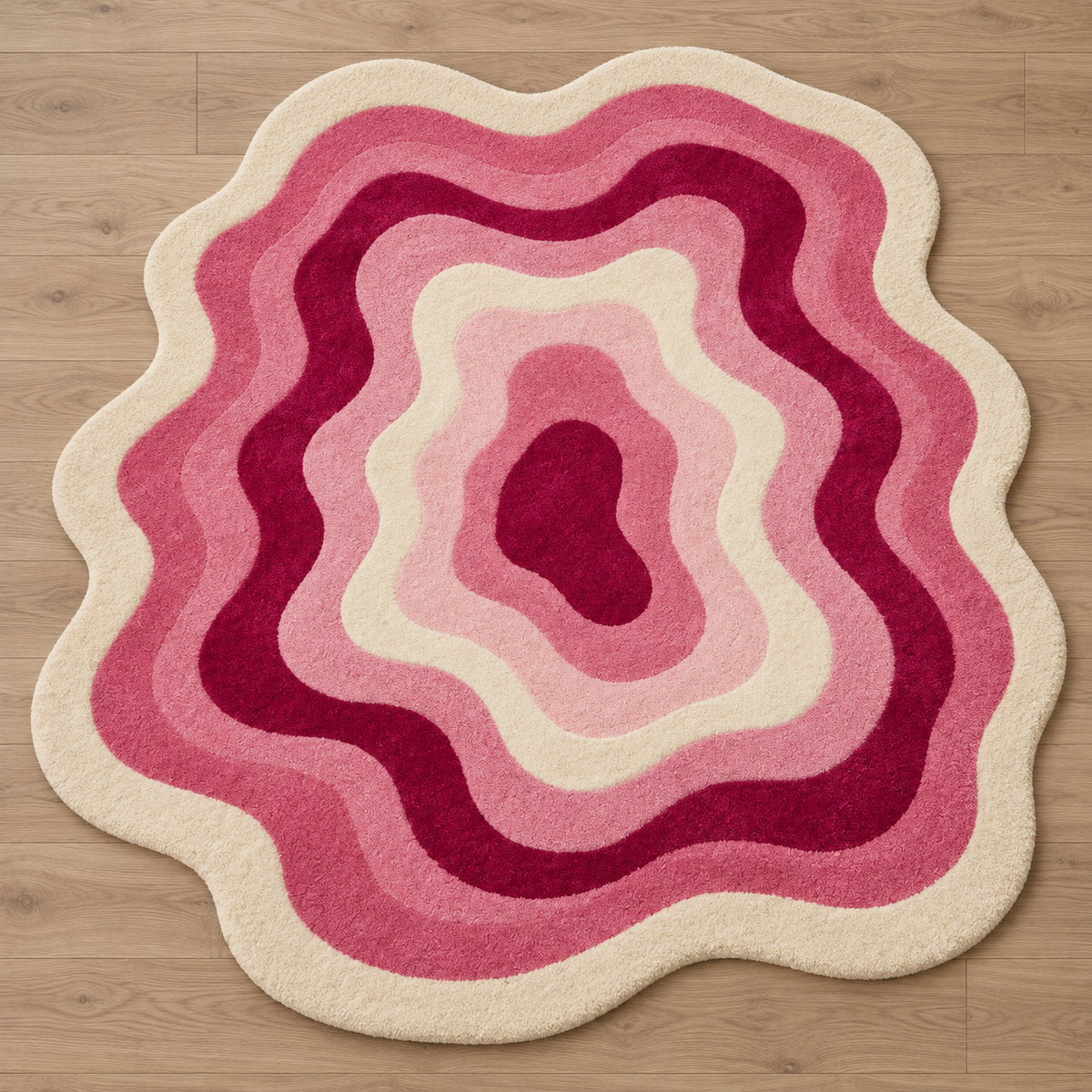 Pink Layered Flower hand-tufted rug, image 2