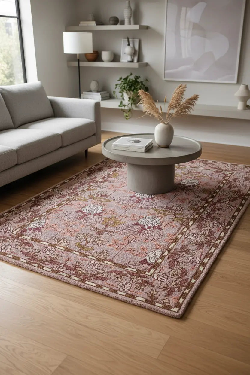 Persian Hand Tufted Wool Carpet 17 | Mir Design | Natural Wool Anti-Skid Latex Backing – View 3