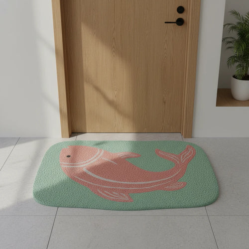 Hand Tufted Fish Shaped Wool Doormat