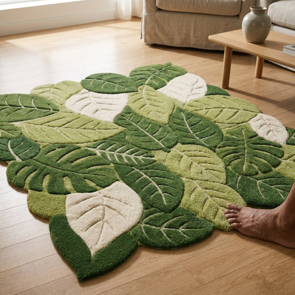 Hand Tufted Ikat Ethnic Print Wool Area Rug - View 3