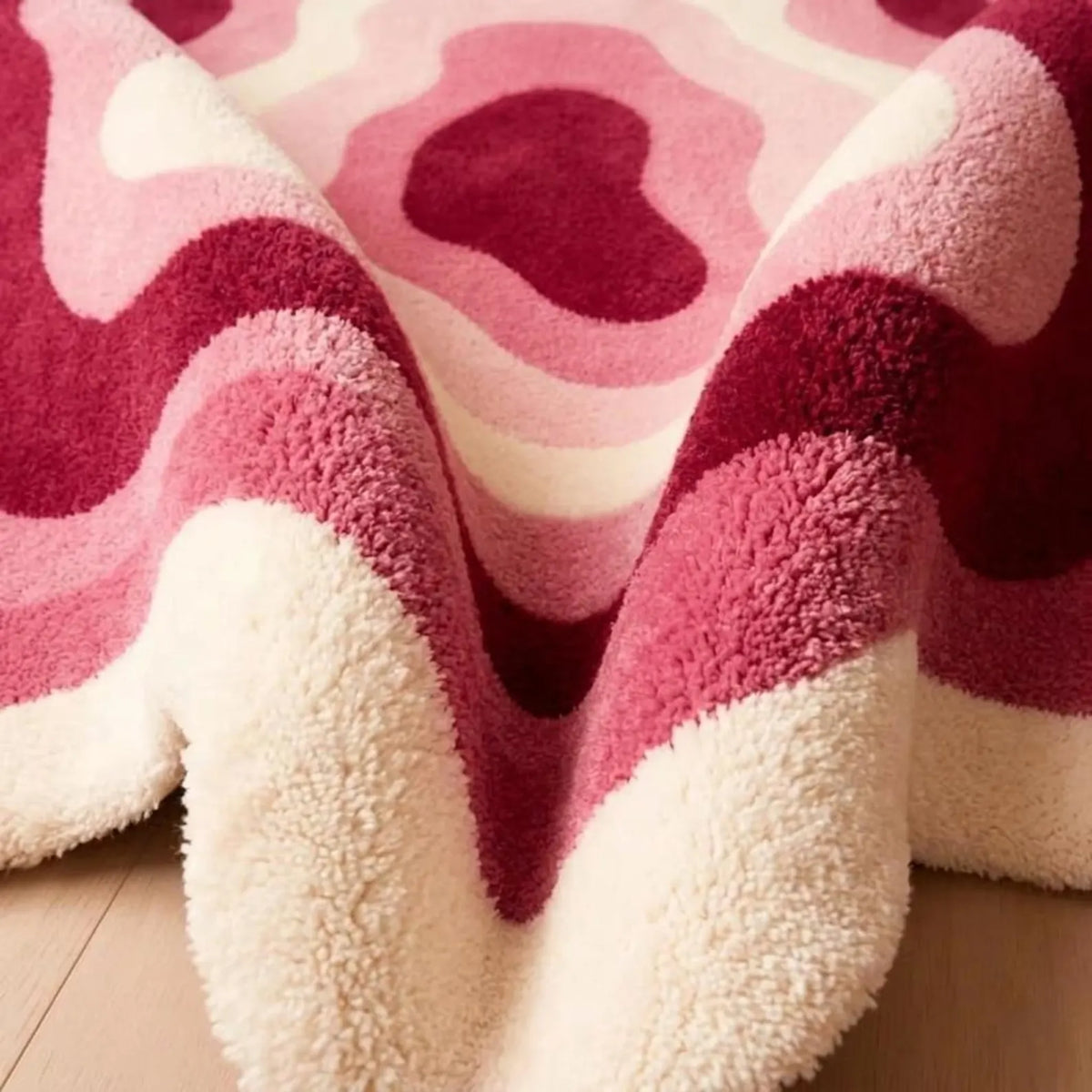 Pink Layered Flower hand-tufted rug, image 6