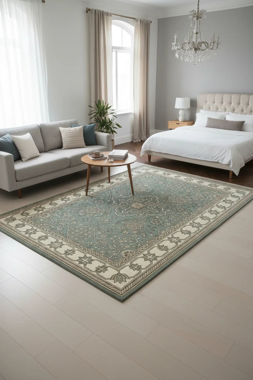 Persian Hand Tufted Wool Carpet 19 | Persian Garden Design | Natural Wool Anti-Skid Latex Backing – View 7