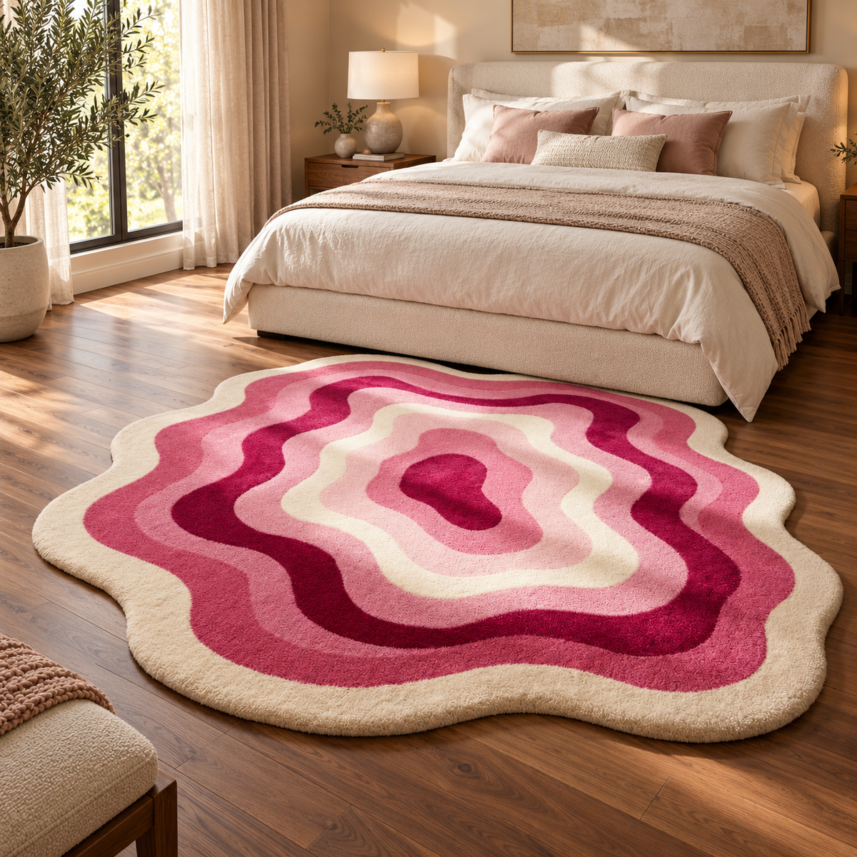 Pink Layered Flower hand-tufted rug, image 5