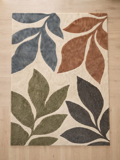 Modern Botanical Leaves hand-tufted rug, image 2