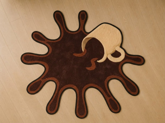 Brown Paint Splash hand-tufted rug, image 1