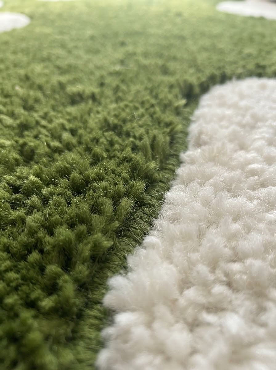 Olive Green Abstract hand-tufted rug, image 4