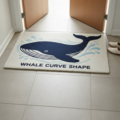 Hand Tufted Whale Shaped Wool Doormat