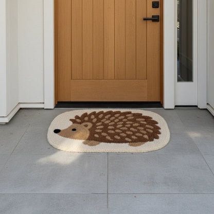 Hand Tufted Hedgehog Shaped Wool Doormat