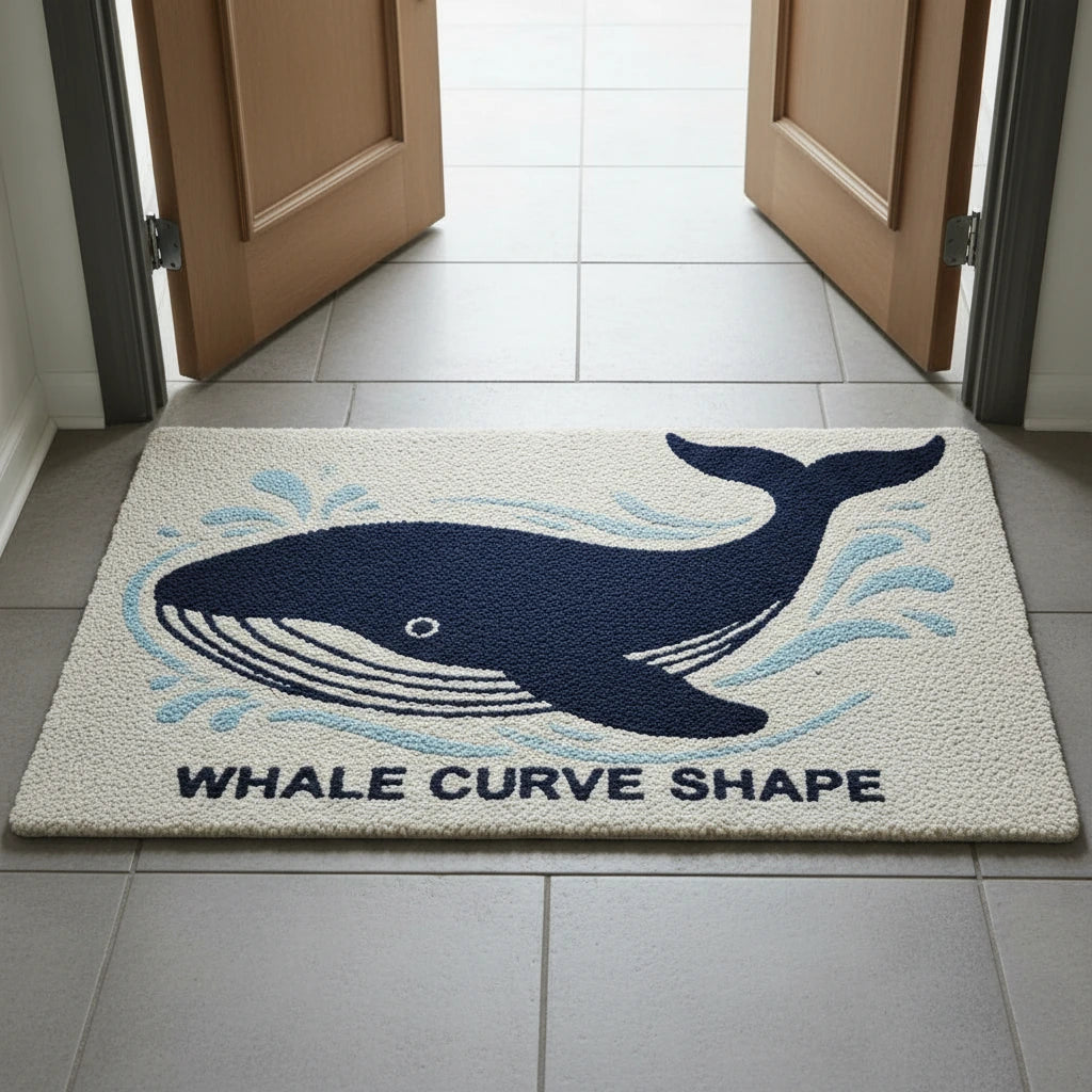Hand Tufted Whale Shaped Wool Doormat - View 3