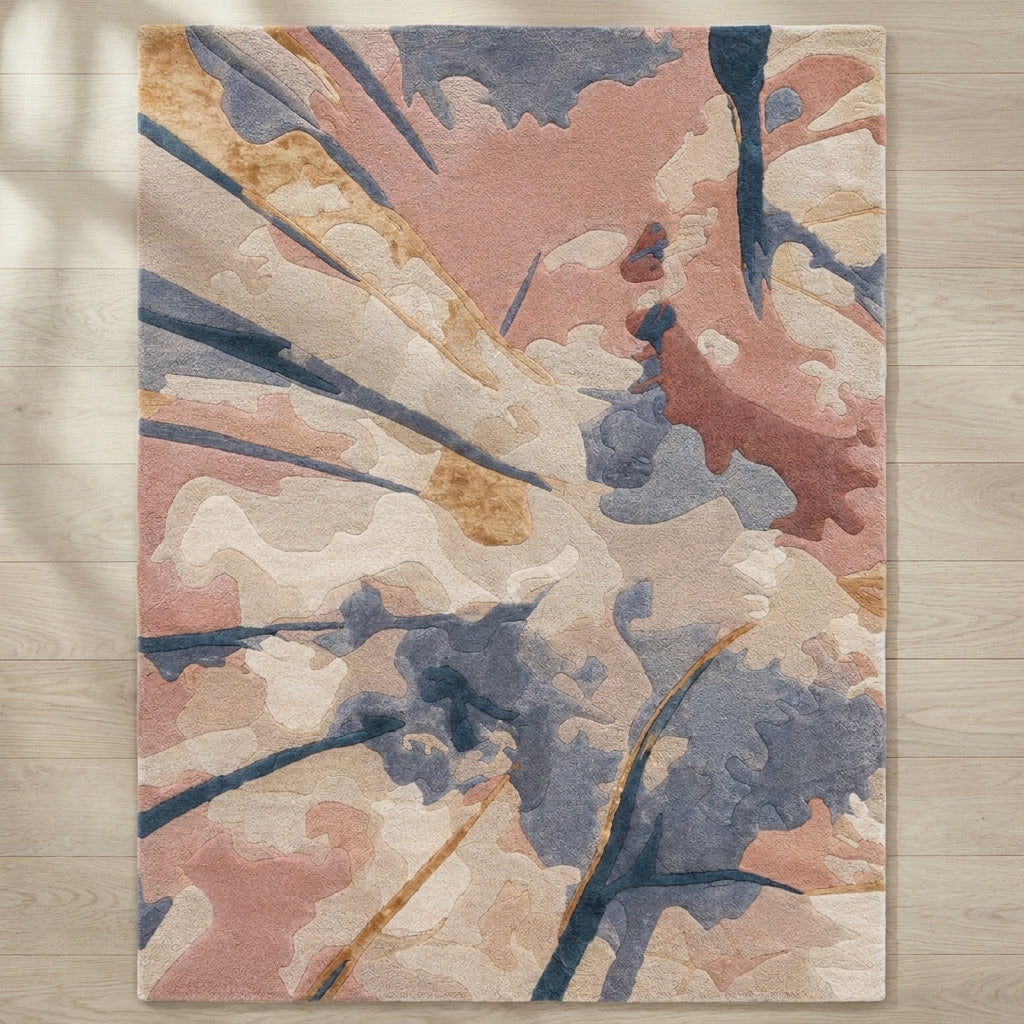 Hand Tufted Warm Solid Ivory Plush Wool Carpet - View 3
