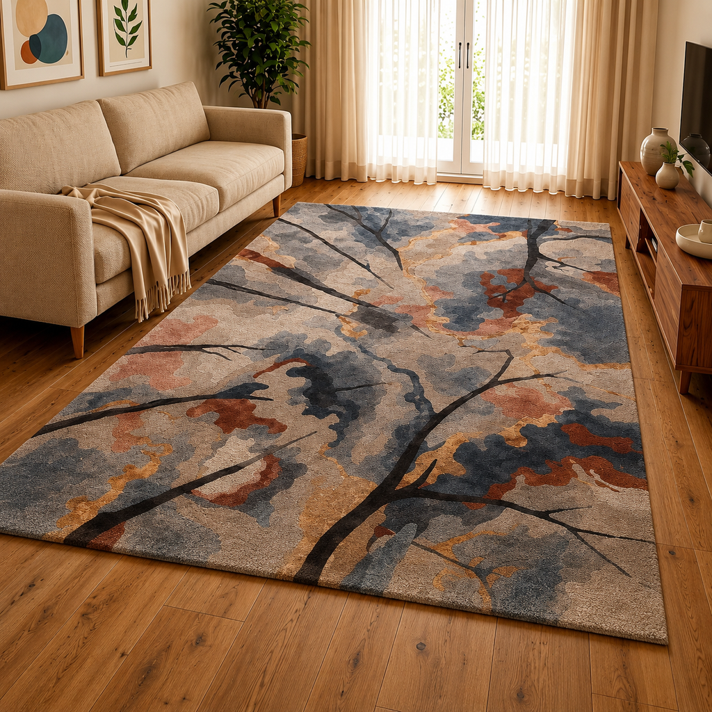 Hand Tufted Chevron Herringbone Wool Area Rug - View 6