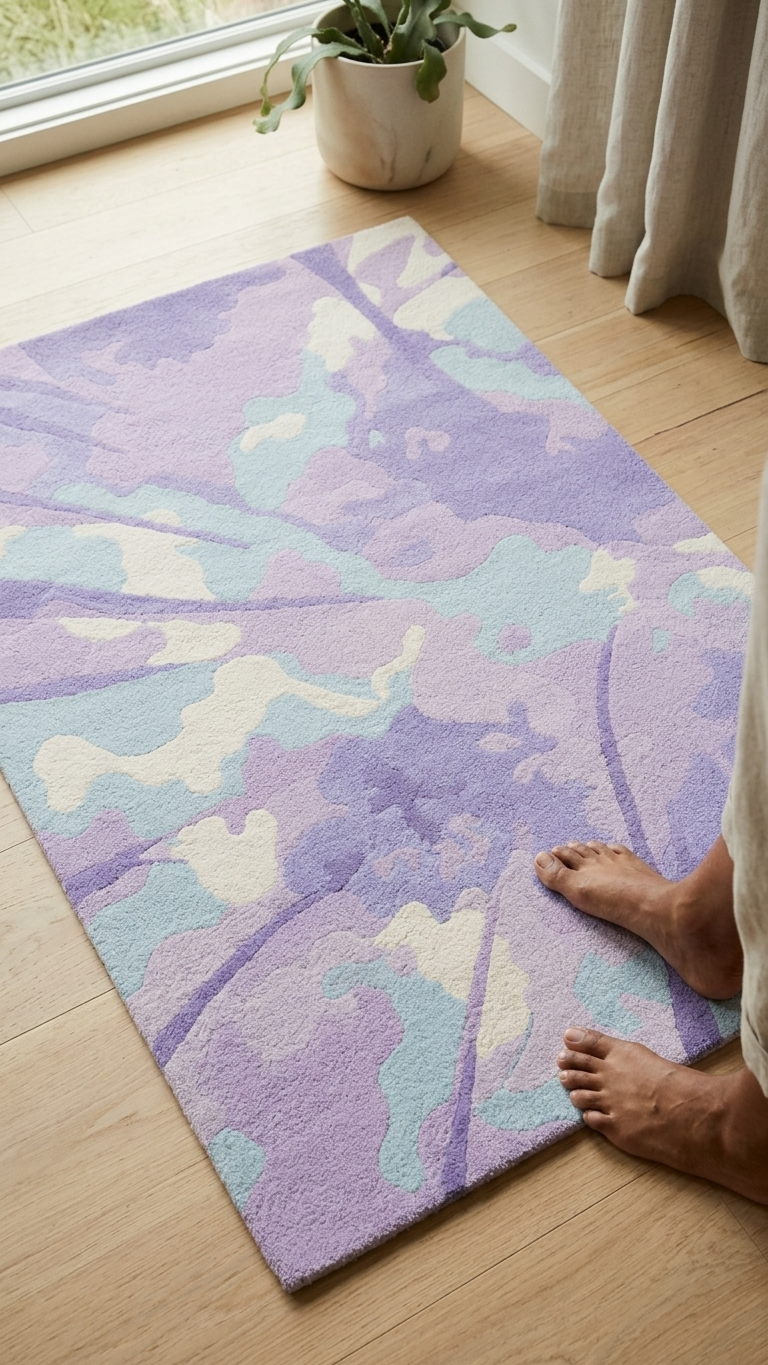 Hand Tufted Modern Abstract Shapes Wool Area Rug - View 2