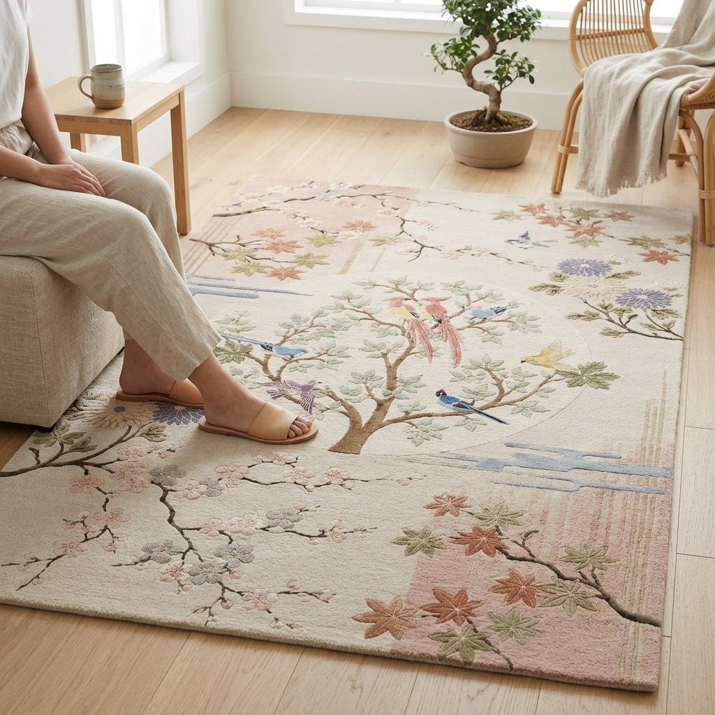 Hand Tufted Persian Floral Intricate Wool Carpet - View 3