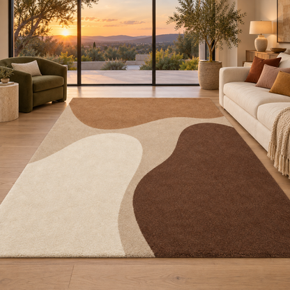 Neutral Abstract Shapes hand-tufted rug, image 5