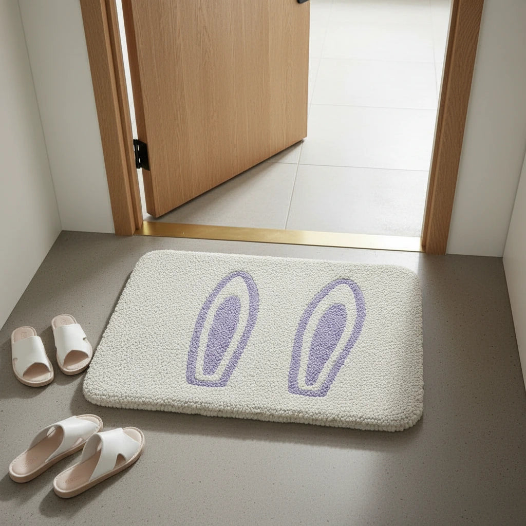 Hand Tufted Bunny Ears Shaped Wool Doormat - View 2