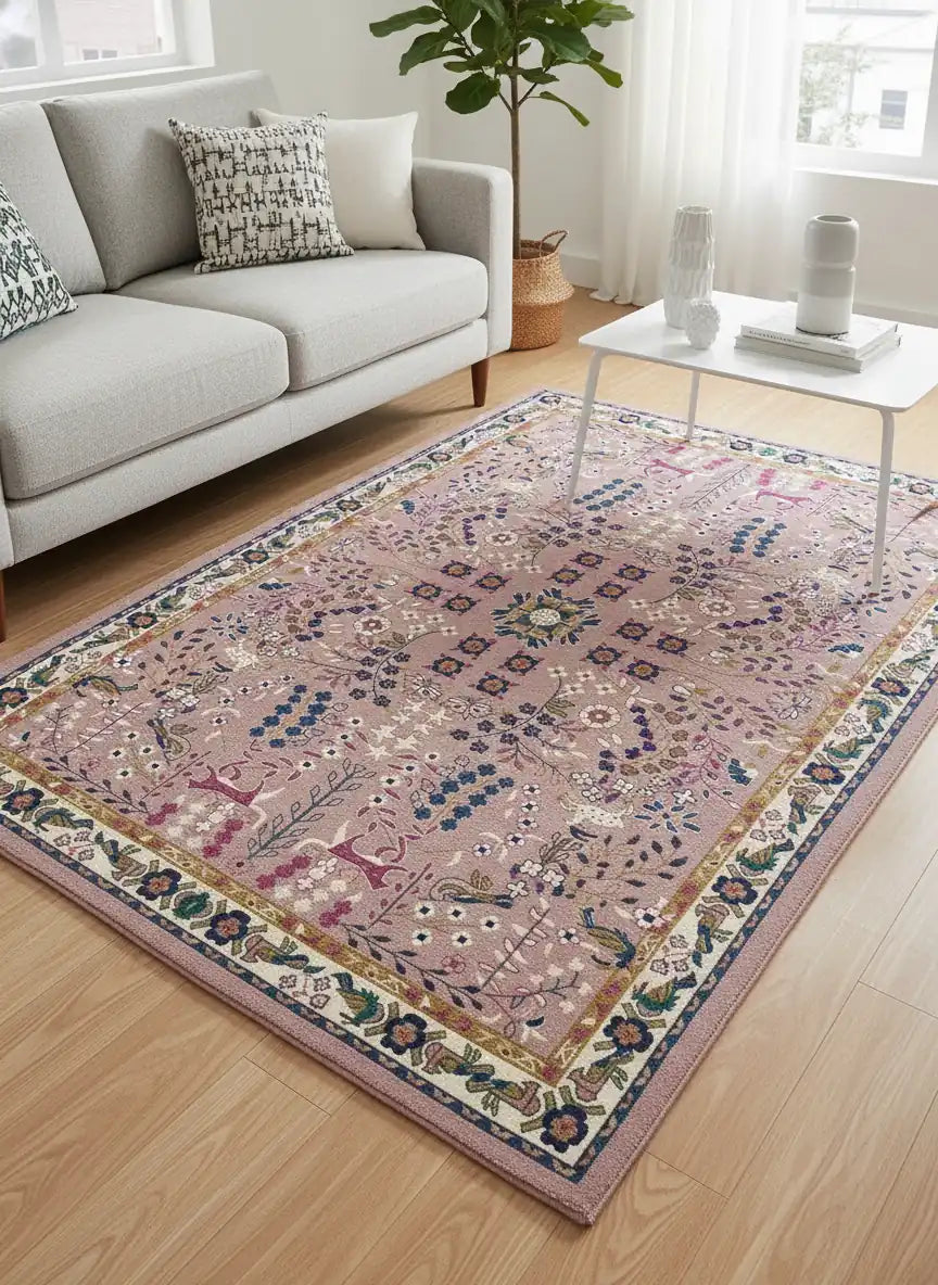 Persian Hand Tufted Wool Carpet 25 | Royal Court Design | Natural Wool Anti-Skid Latex Backing – View 2