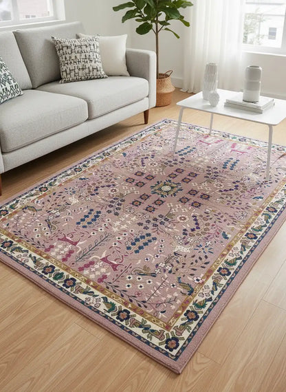 Persian Hand Tufted Wool Carpet 25 | Royal Court Design | Natural Wool Anti-Skid Latex Backing – View 2