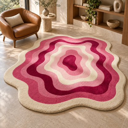 Pink Layered Flower hand-tufted rug, image 3