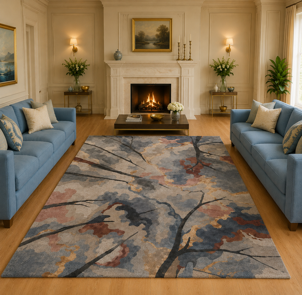Hand Tufted Chevron Herringbone Wool Area Rug - View 5