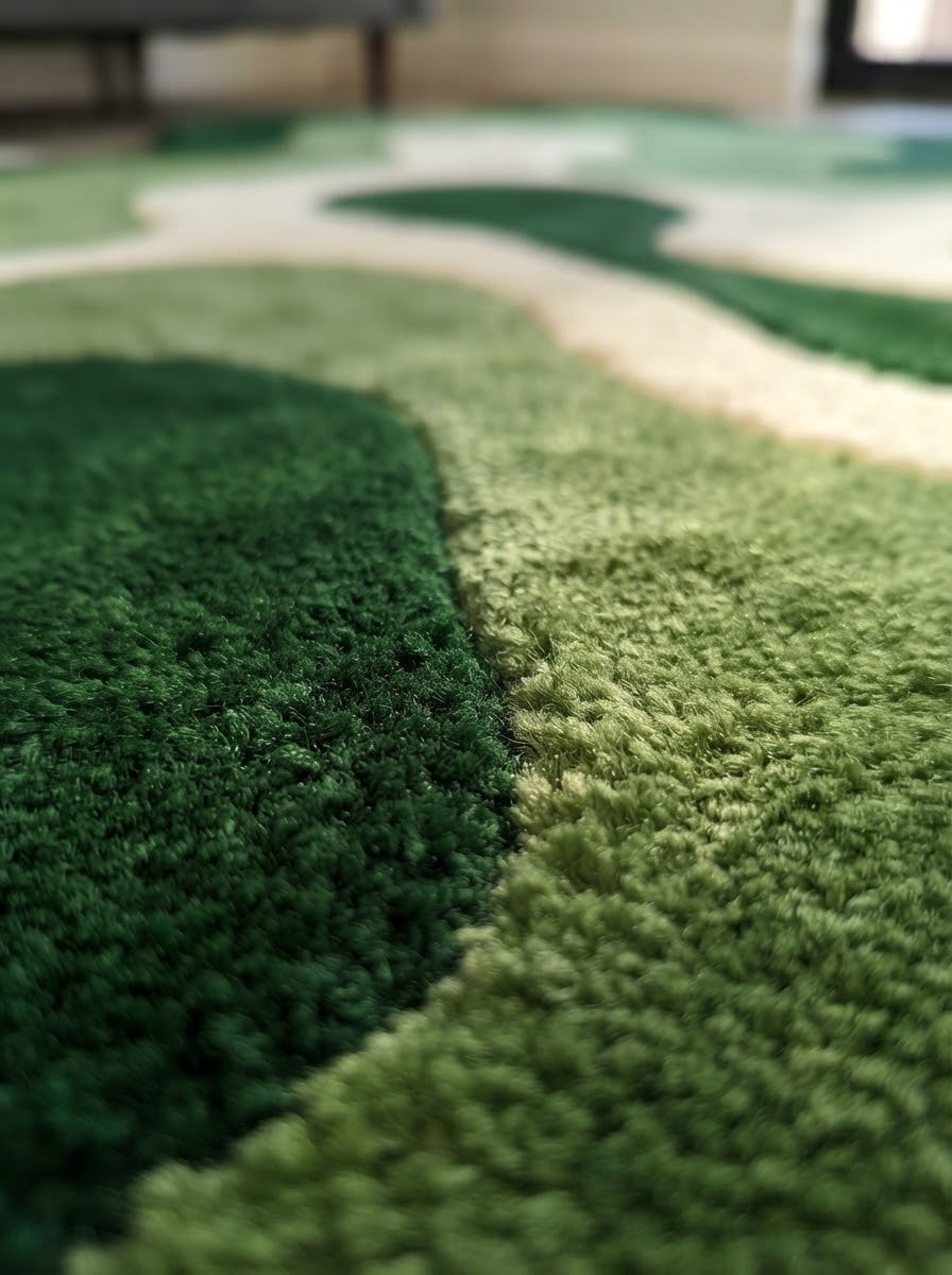 Green Abstract Amoeba hand-tufted rug, image 7