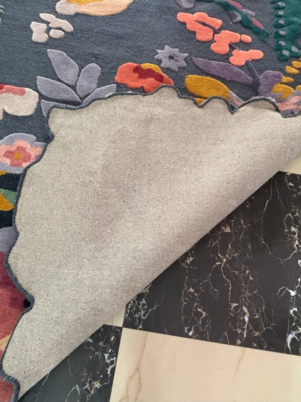Actual rug backing photograph