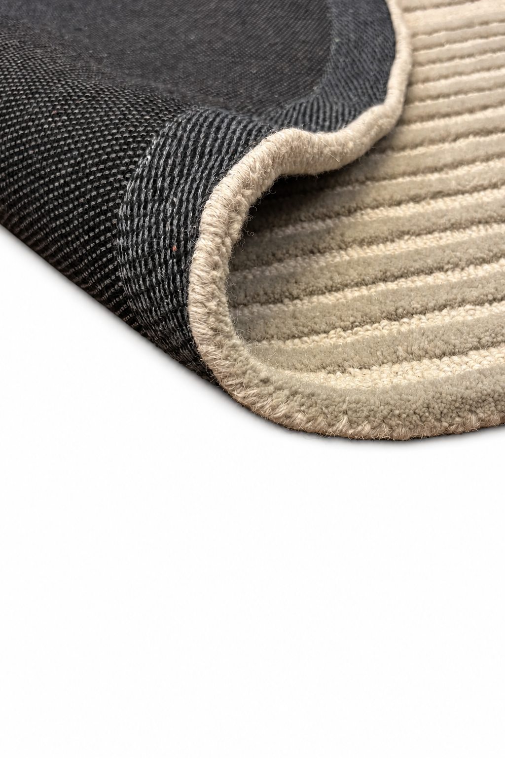 Greige double arch wool rug backing