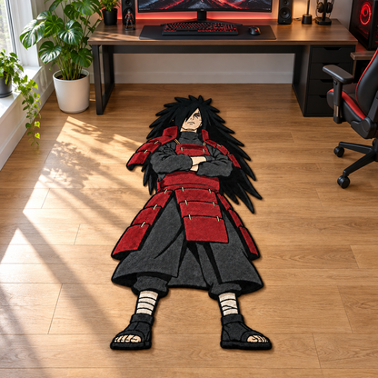 Madara character cutout rug - gaming room styling