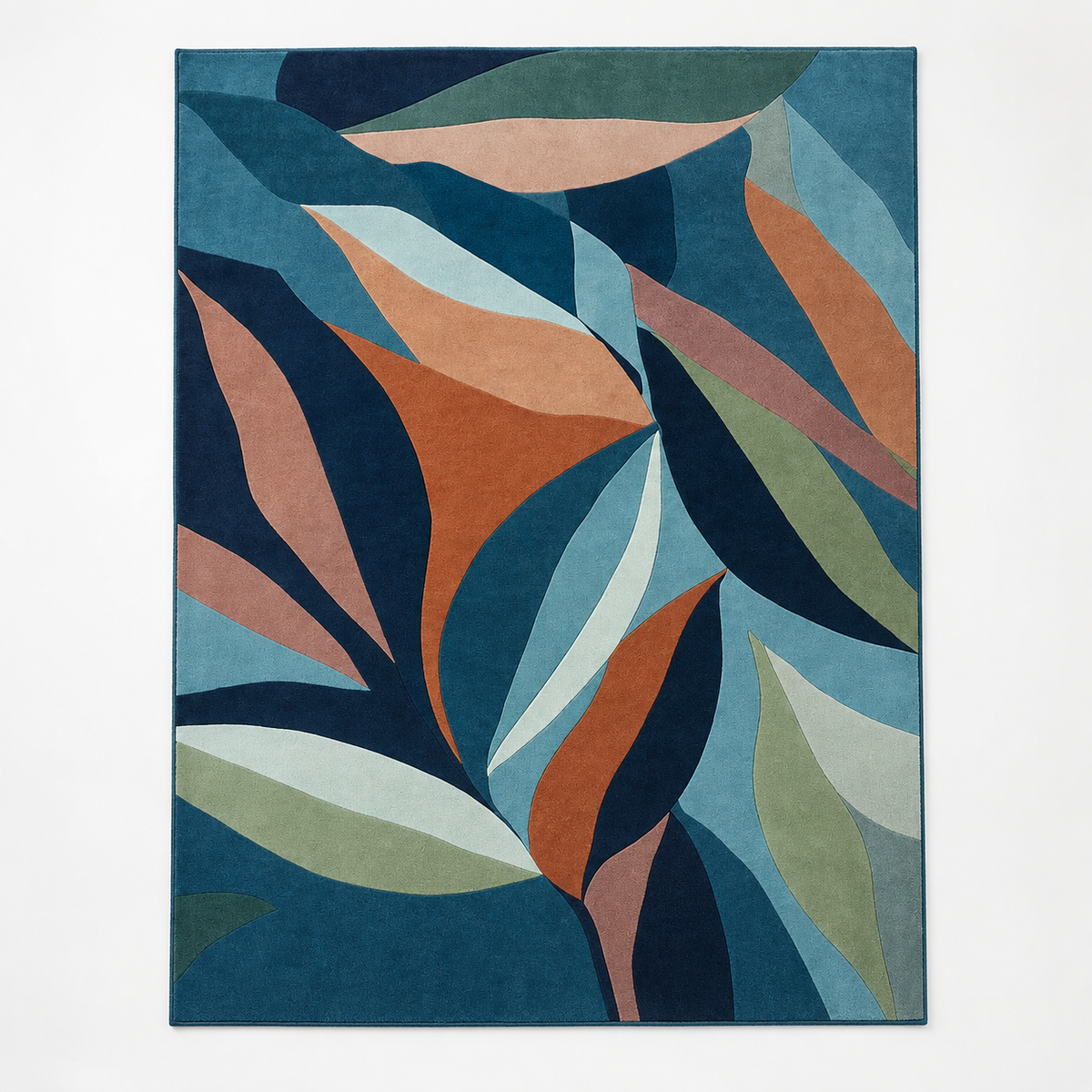 Hand Tufted Blush Pink Solid Luxury Wool Rug – full front view