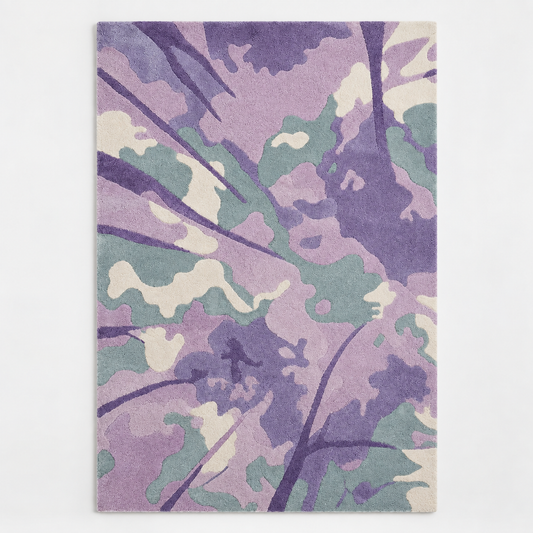 Hand Tufted Modern Abstract Shapes Wool Area Rug – full front view