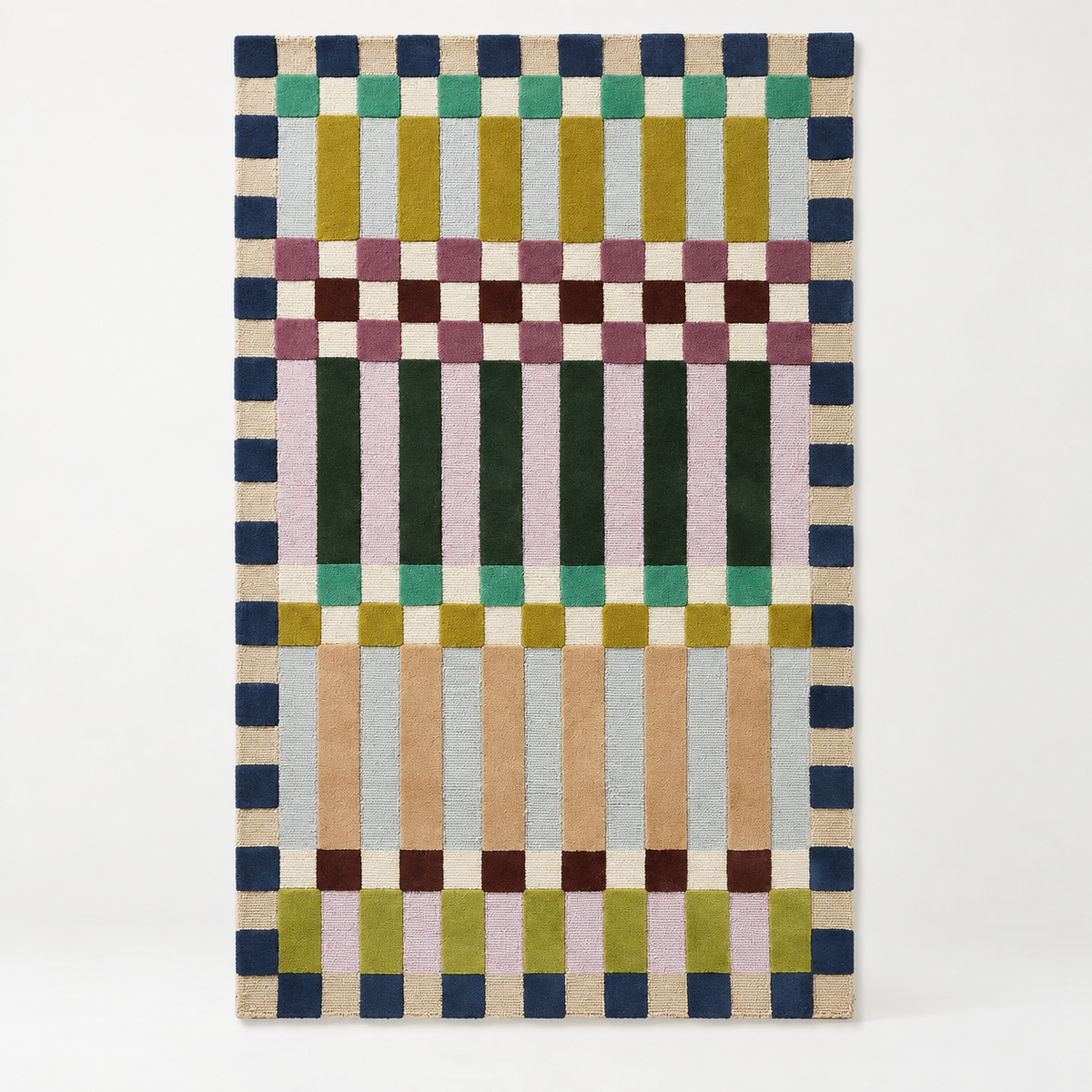 Classic Hand Tufted Wool Carpet | Traditional Handmade Area Rug with Natural Latex Anti-Skid Backing – full front view