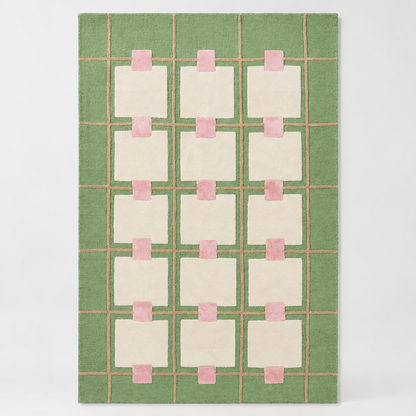 Intricate Hand Tufted Wool Rug | Detailed Pattern Area Rug with Natural Latex Anti-Skid Backing – full front view