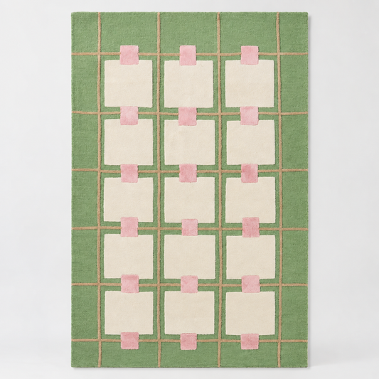 Intricate Hand Tufted Wool Rug | Detailed Pattern Area Rug with Natural Latex Anti-Skid Backing – full front view