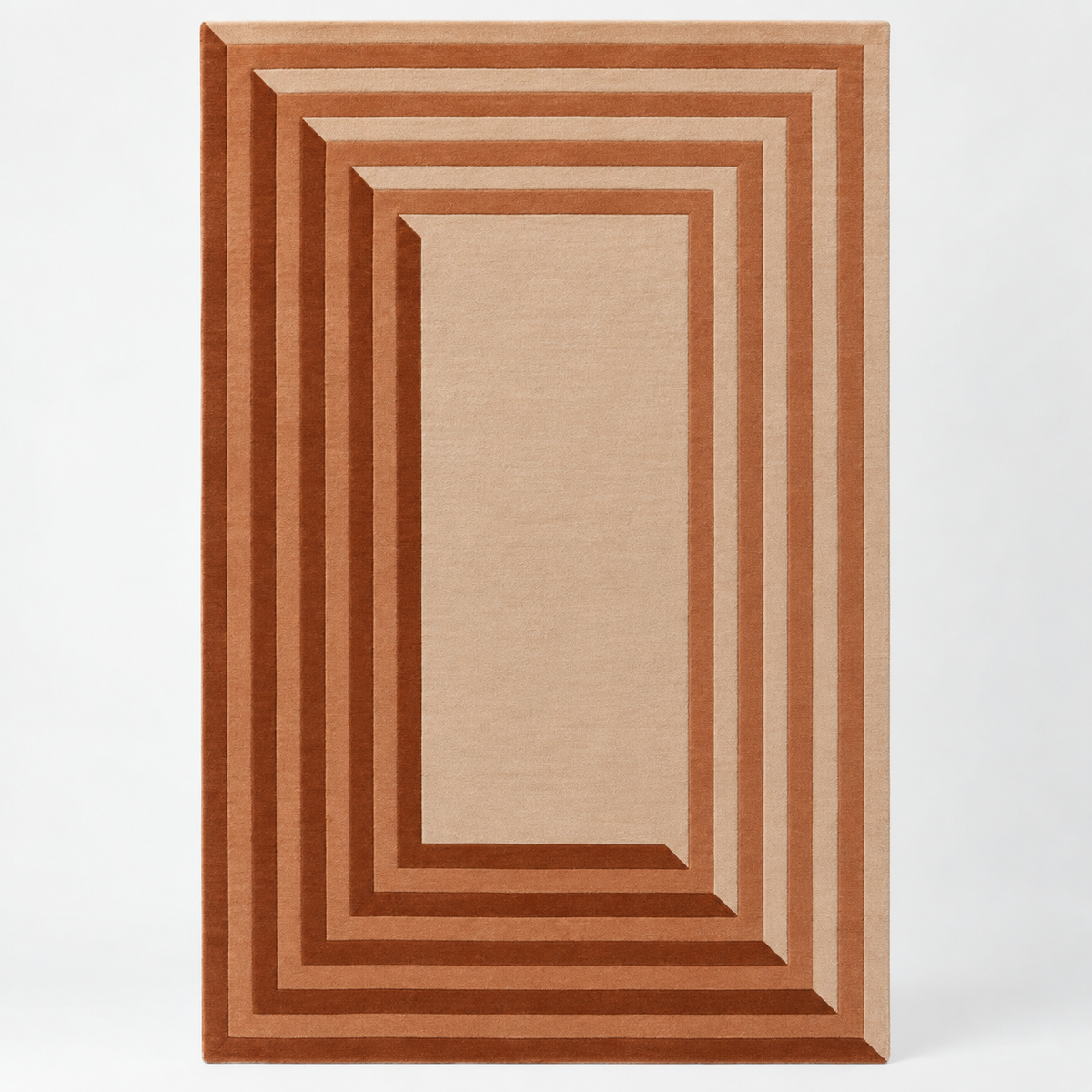 Luxury Hand Tufted Geometric Wool Carpet | Modern Border Area Rug with Natural Latex Anti-Skid Backing – full front view
