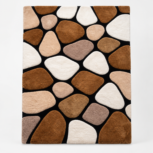 Luxury Hand Tufted Geometric Wool Rug | Modern Abstract Carpet – full front view