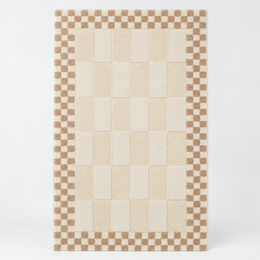 Decorative Hand Tufted Wool Rug | Artistic Handmade Area Rug with Natural Latex Anti-Skid Backing – full front view