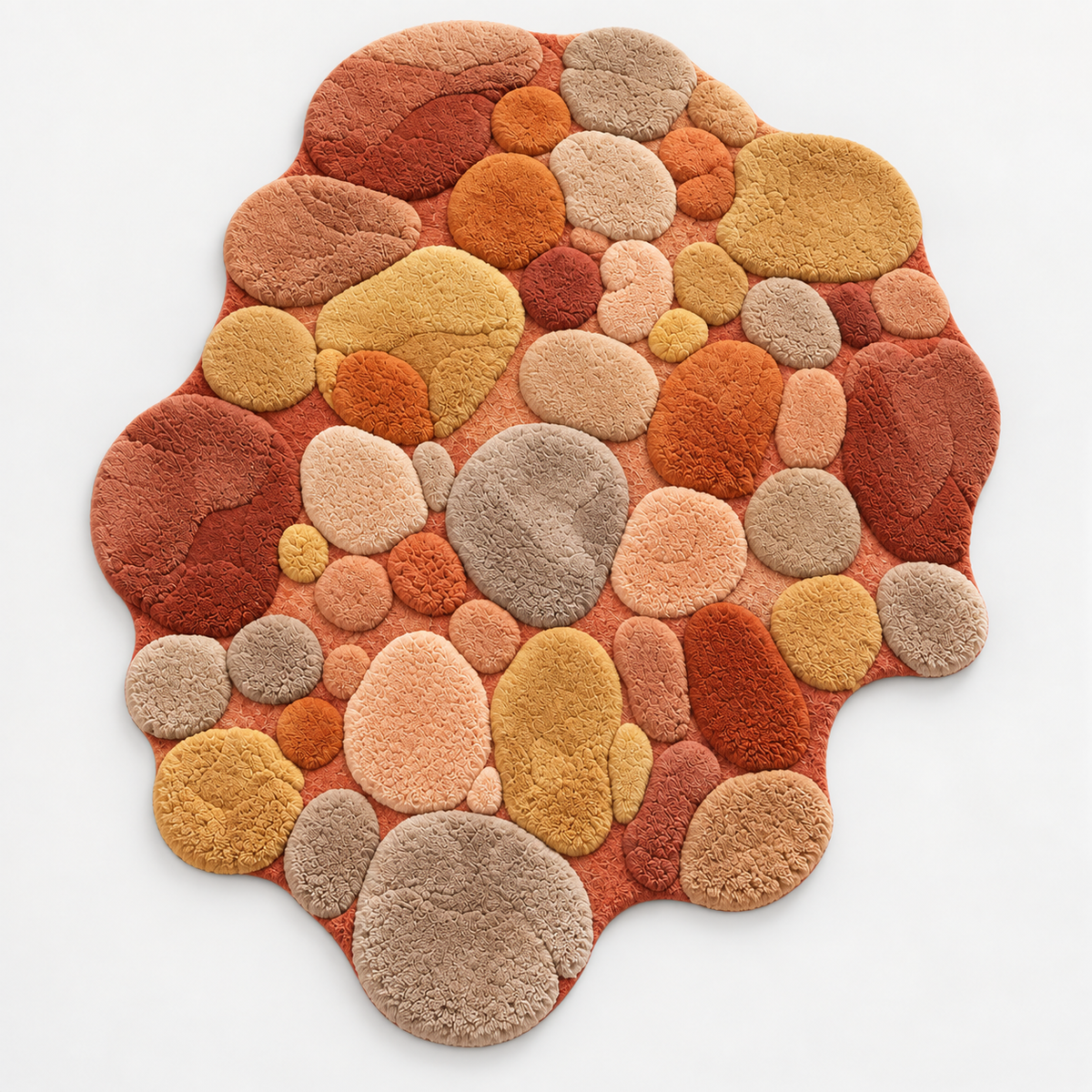Hand Tufted Wool Rug, Abstract Pebble Design, Luxury Modern Area Rug – full front view