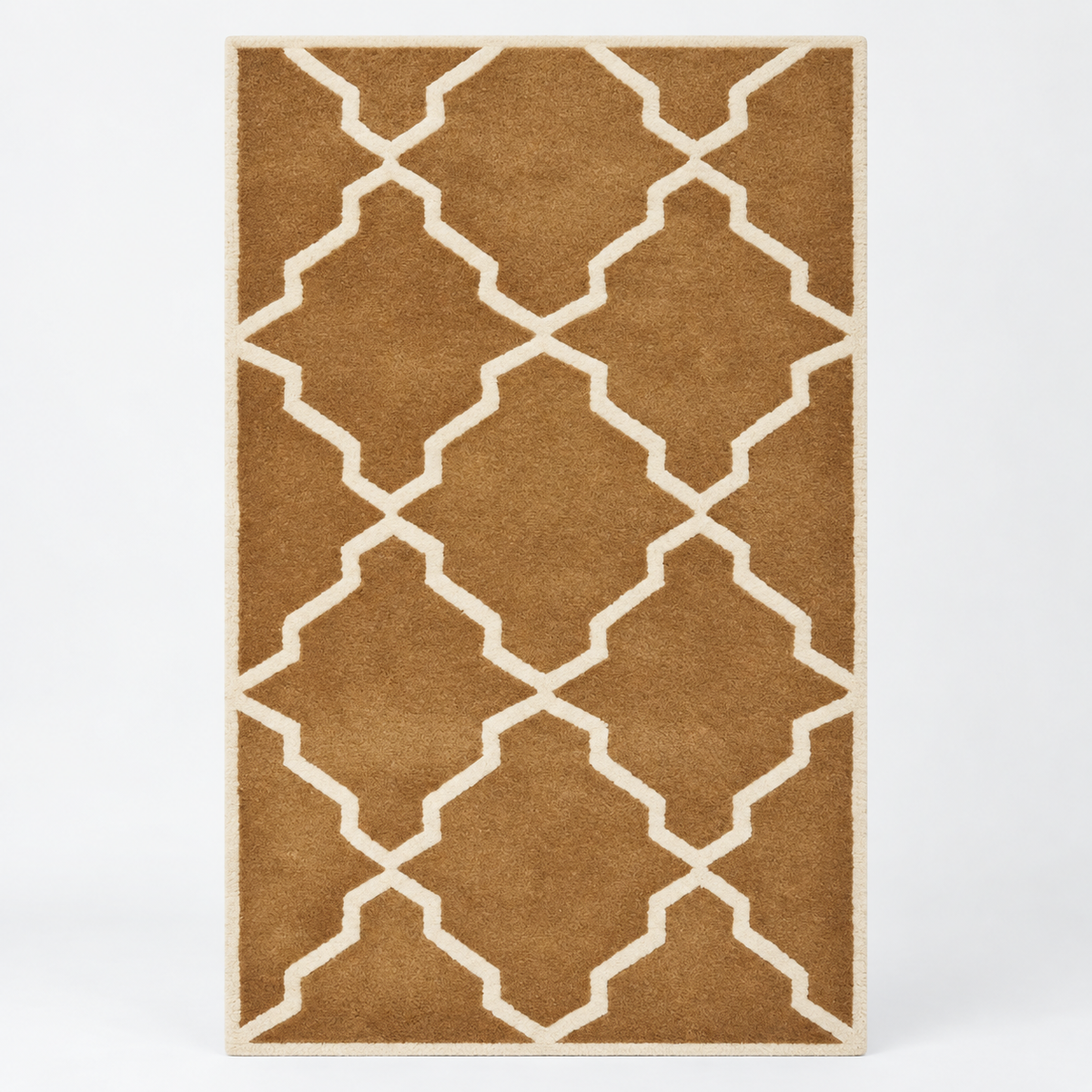 Geometric Hand Tufted Wool Rug | Modern Pattern Area Rug with Natural Latex Anti-Skid Backing – full front view
