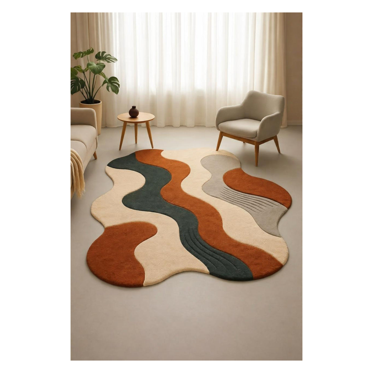 Earthtone Flowing River Runner Rug