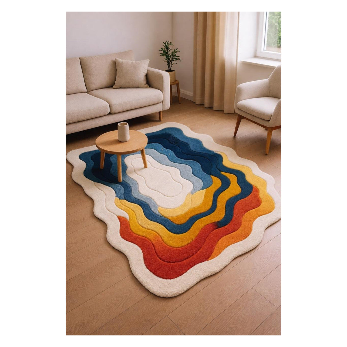 Rainbow Layered Agate Freeform Rug
