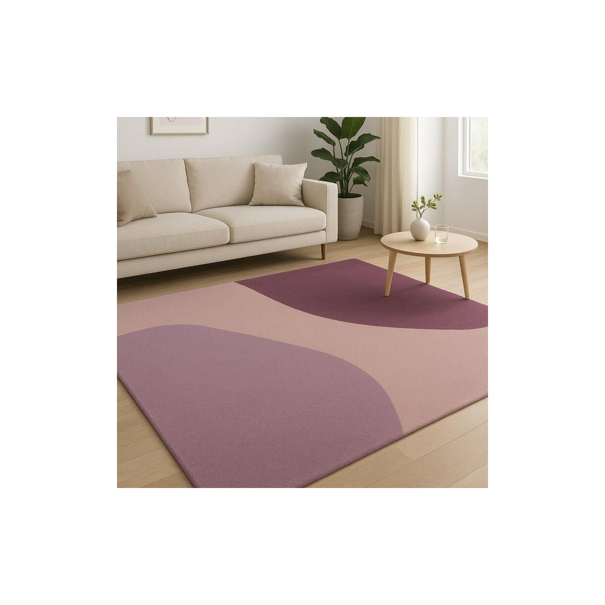 Mauve Blush Minimalist Organic Arch Rug