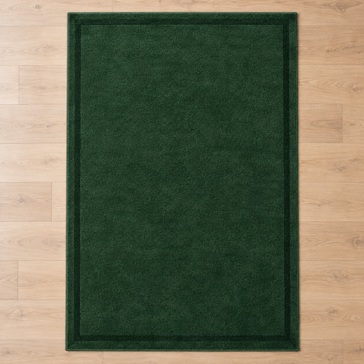 Forest Green plain hand tufted single border rug