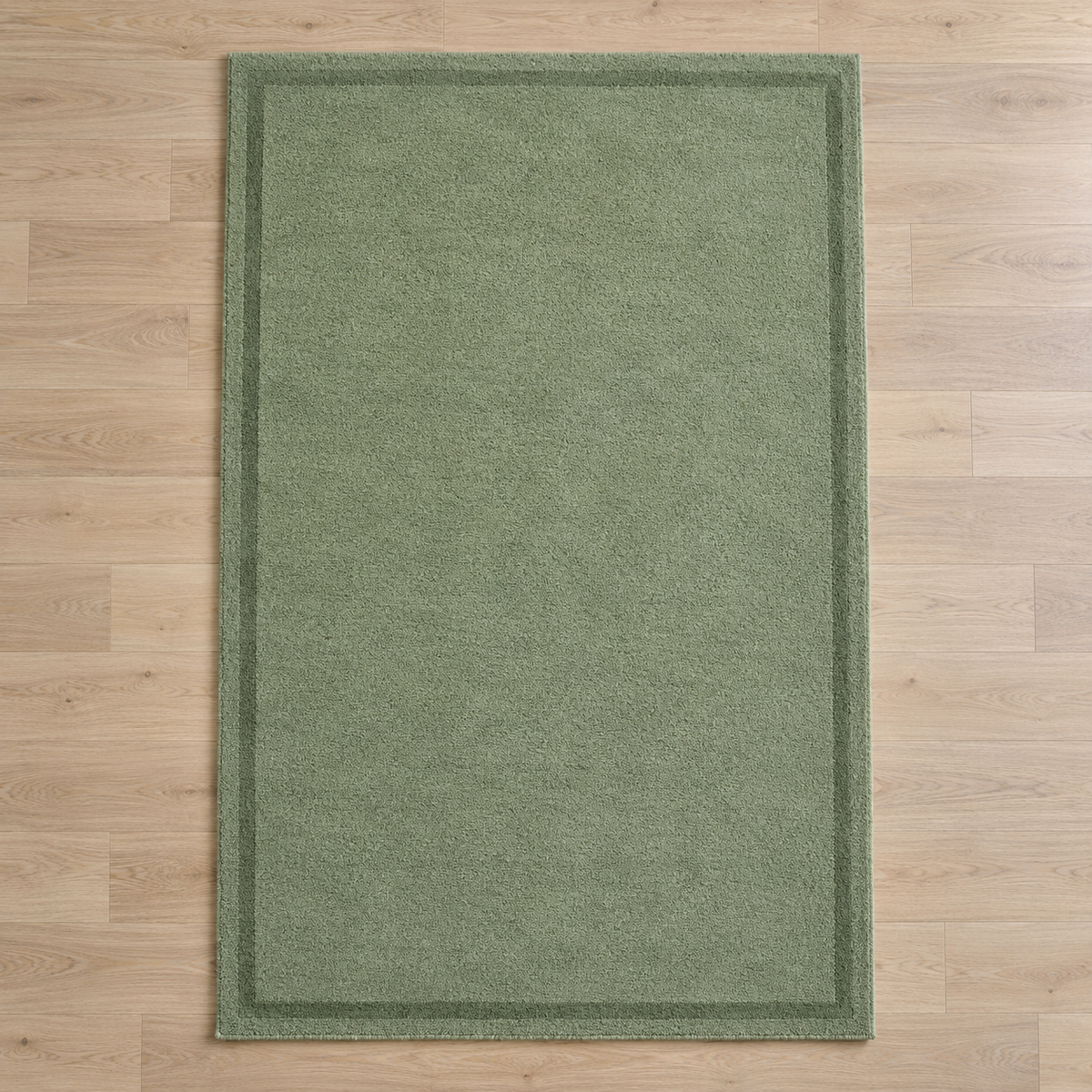 Sage Green plain hand tufted single border rug