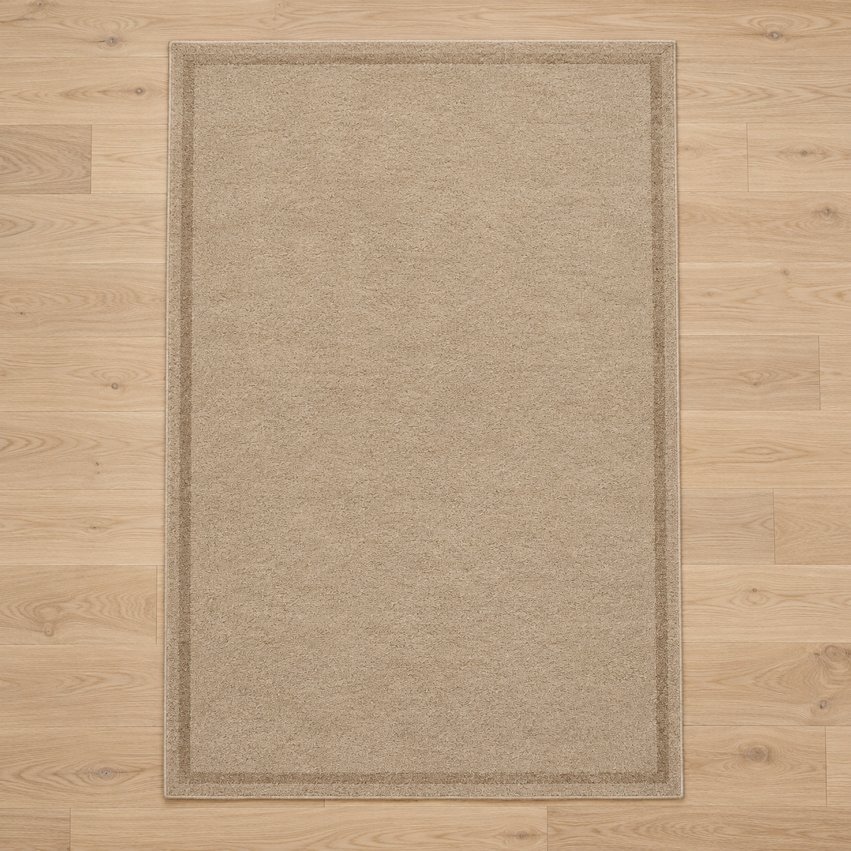 Sand plain hand tufted single border rug