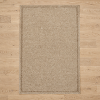 Sand plain hand tufted single border rug