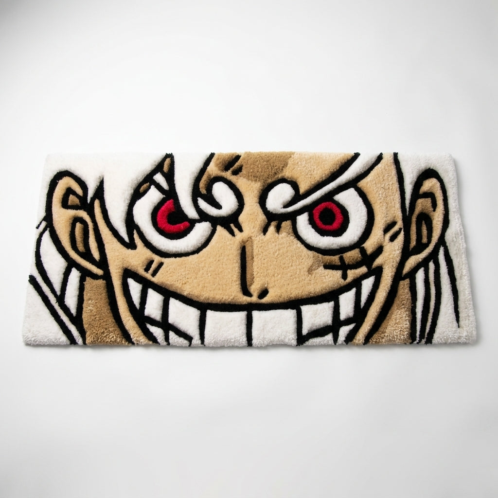 Hand-Tufted Gear 5 Luffy Keyboard Rug & Wrist Rest | Custom Anime One Piece Plush Desk Mat