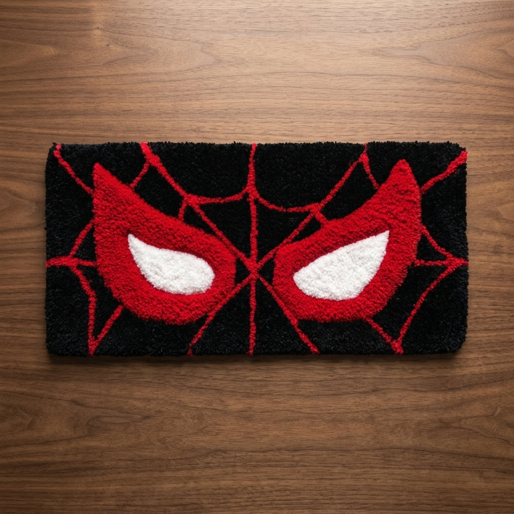 Hand-Tufted Spider-Man Keyboard Rug & Wrist Rest | Custom Miles Morales Superhero Plush Desk Mat
